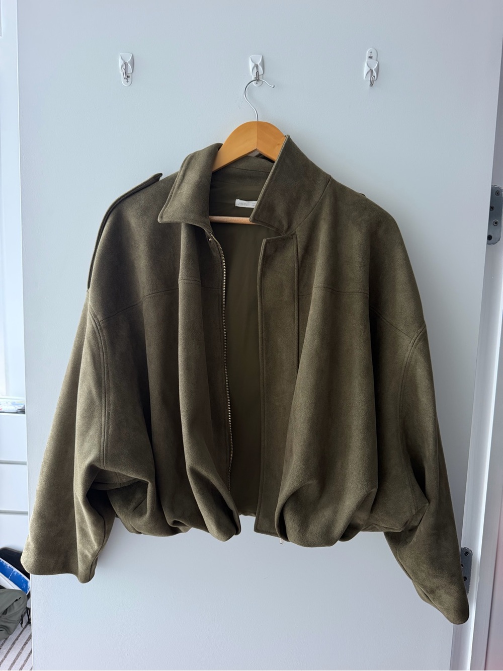 Zara Olive Bomber Jacket